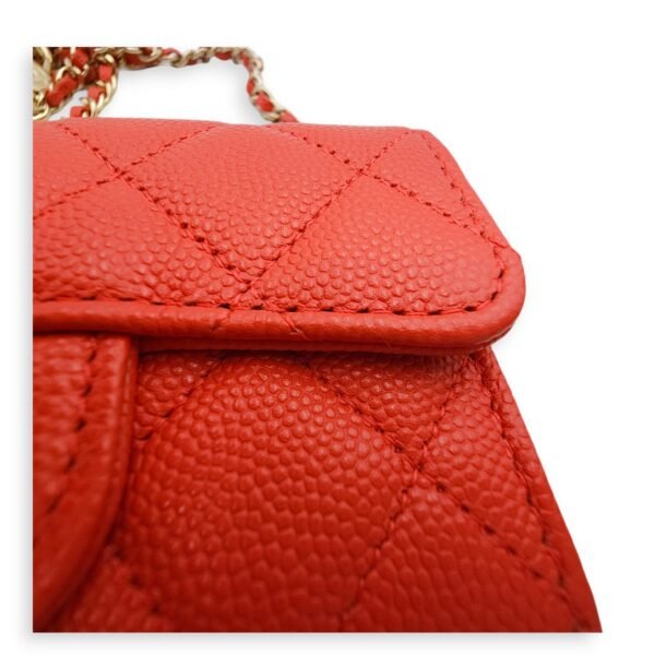 Card Holder Orange Belt Bag in Caviar Leather, Gold hardware - Image 9