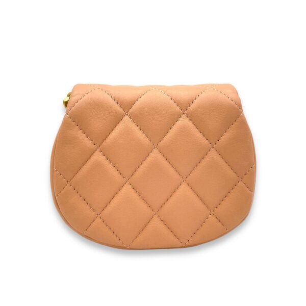 Chain Clutch Mini Beige Crossbody Bag in Lambskin, Gold hardware - Image 2