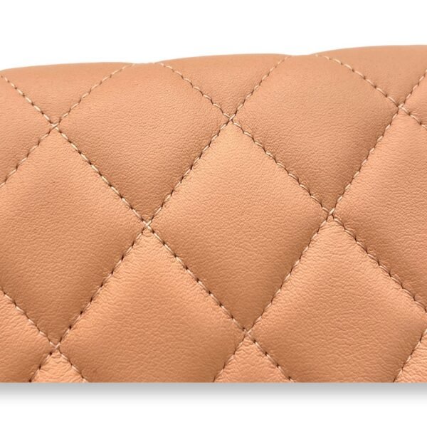Chain Clutch Mini Beige Crossbody Bag in Lambskin, Gold hardware - Image 7