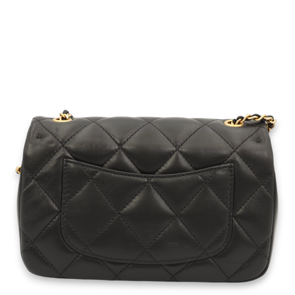 Chanel Seasonal Flap with Open Heart charms Black Shoulder Bag in Lambskin, Gold hardware - Image 2