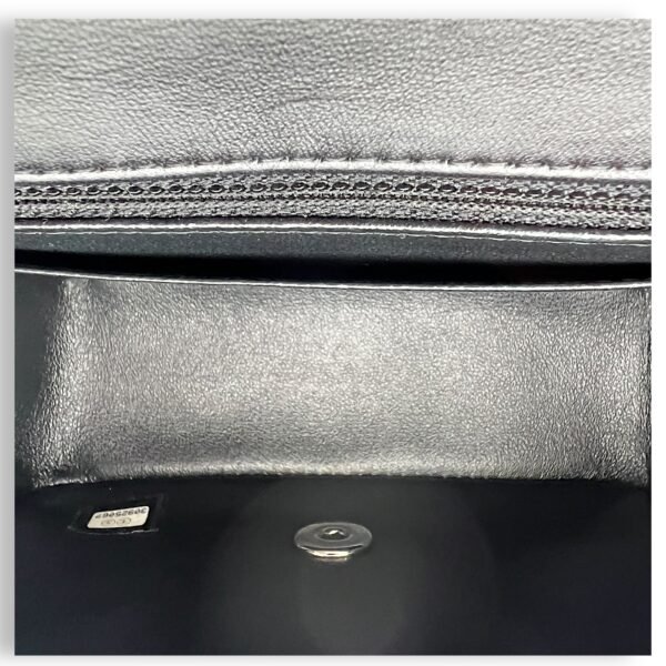Chevron Crossbody Bag Mini Black in Lambskin, Silver hardware - Image 11