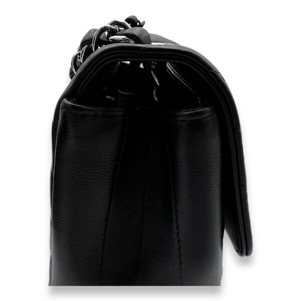 Chevron Crossbody Bag Mini Black in Lambskin, Silver hardware - Image 8