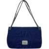 Chic With Me Navy Shoulder Bag in Jersey, Gunmetal hardware