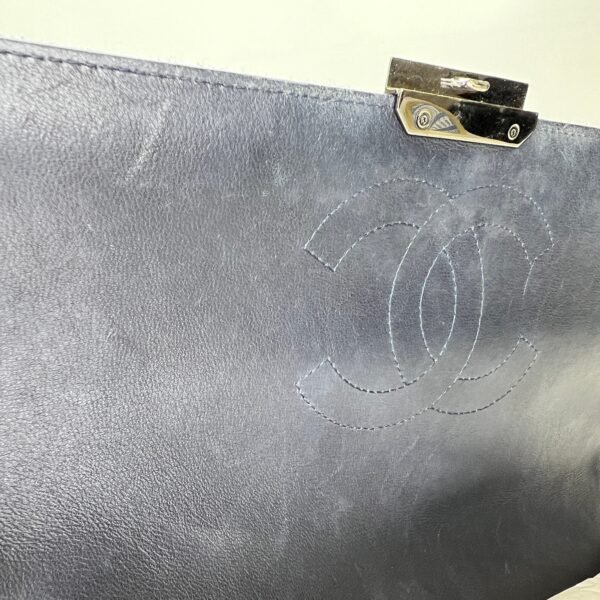Chic With Me Navy Shoulder Bag in Jersey, Gunmetal hardware - Image 10