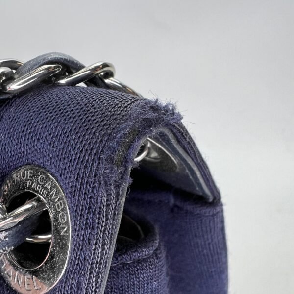 Chic With Me Navy Shoulder Bag in Jersey, Gunmetal hardware - Image 8