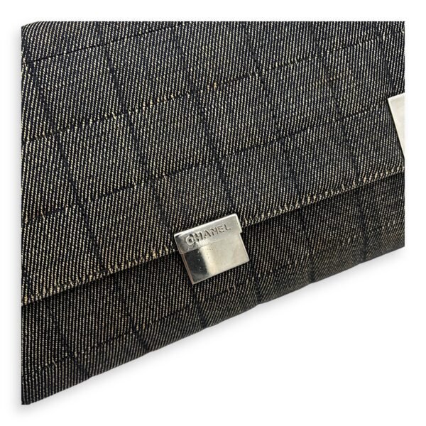 Chocolate Bar Shoulder Bag Brown in Denim, Silver hardware - Image 10
