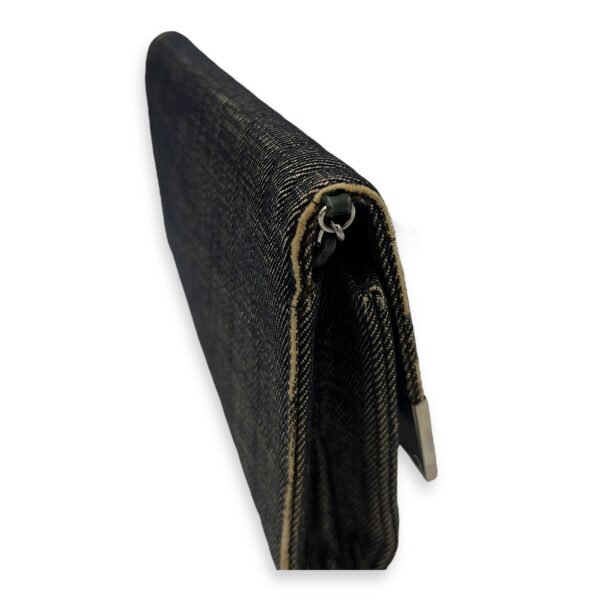 Chocolate Bar Shoulder Bag Brown in Denim, Silver hardware - Image 11