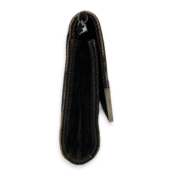 Chocolate Bar Shoulder Bag Brown in Denim, Silver hardware - Image 3