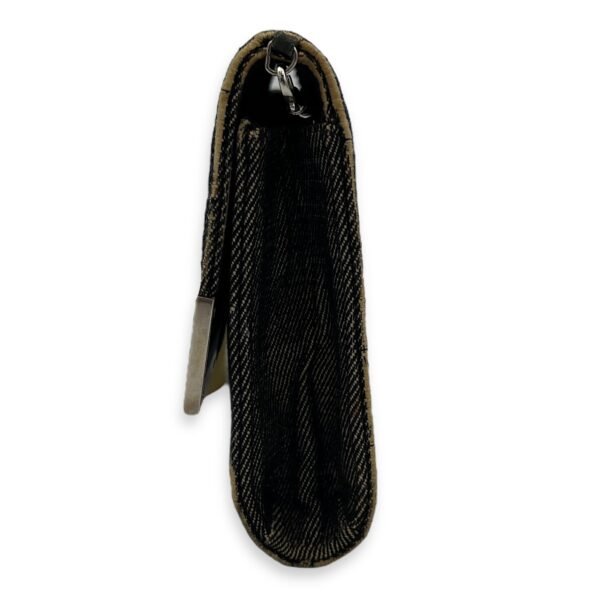 Chocolate Bar Shoulder Bag Brown in Denim, Silver hardware - Image 4