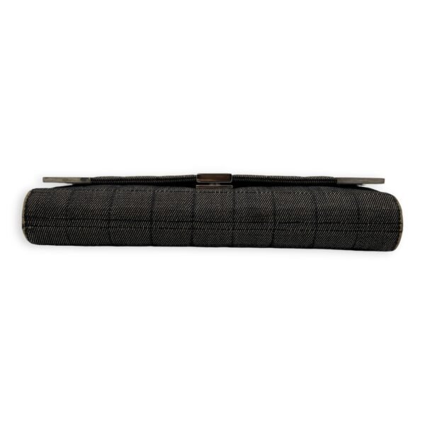Chocolate Bar Shoulder Bag Brown in Denim, Silver hardware - Image 5
