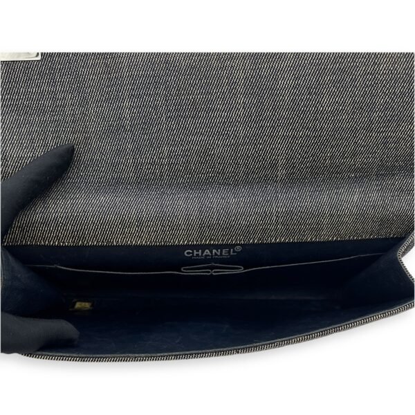 Chocolate Bar Shoulder Bag Brown in Denim, Silver hardware - Image 6