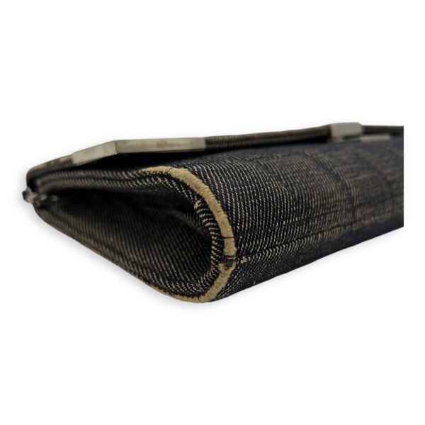 Chocolate Bar Shoulder Bag Brown in Denim, Silver hardware - Image 8