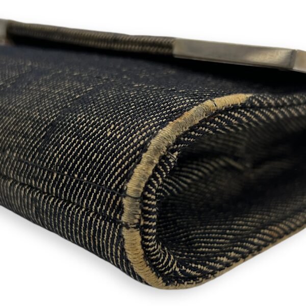 Chocolate Bar Shoulder Bag Brown in Denim, Silver hardware - Image 9