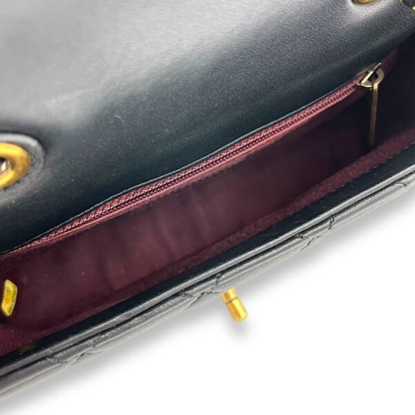 Classic Black Crossbody Bag in Lambskin, Gold hardware - Image 11
