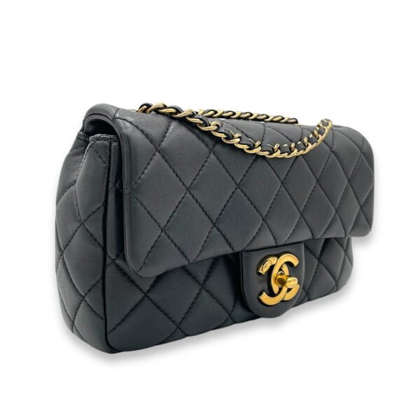 Classic Black Crossbody Bag in Lambskin, Gold hardware - Image 3