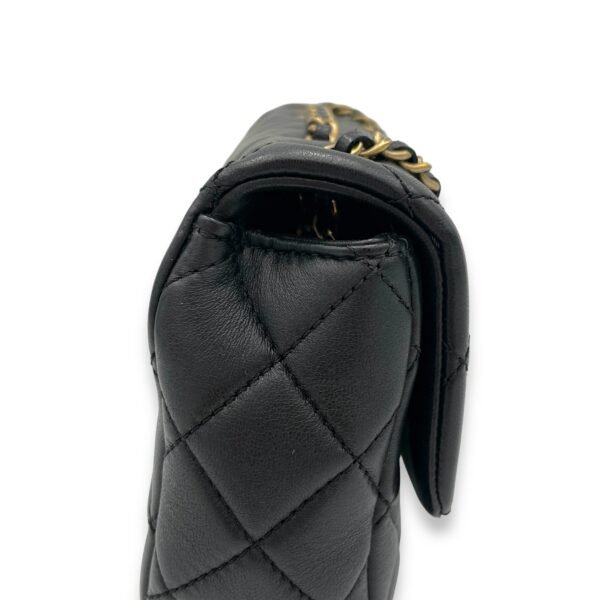 Classic Black Crossbody Bag in Lambskin, Gold hardware - Image 8