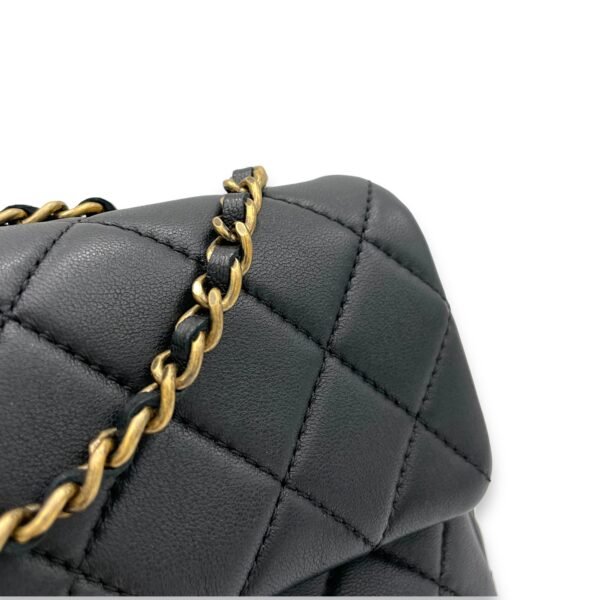 Classic Black Crossbody Bag in Lambskin, Gold hardware - Image 9