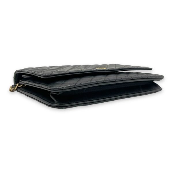 Classic Black Wallet On Chain in Lambskin, Gold hardware - Image 5