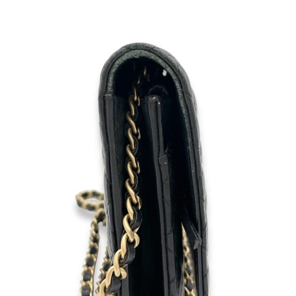 Classic Black Wallet On Chain in Lambskin, Gold hardware - Image 8