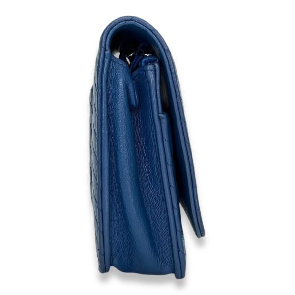 Classic Chevron Blue Wallet on Chain in Lambskin, Silver hardware - Image 3