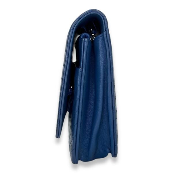 Classic Chevron Blue Wallet on Chain in Lambskin, Silver hardware - Image 4