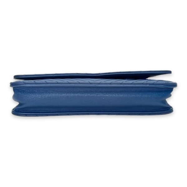 Classic Chevron Blue Wallet on Chain in Lambskin, Silver hardware - Image 5
