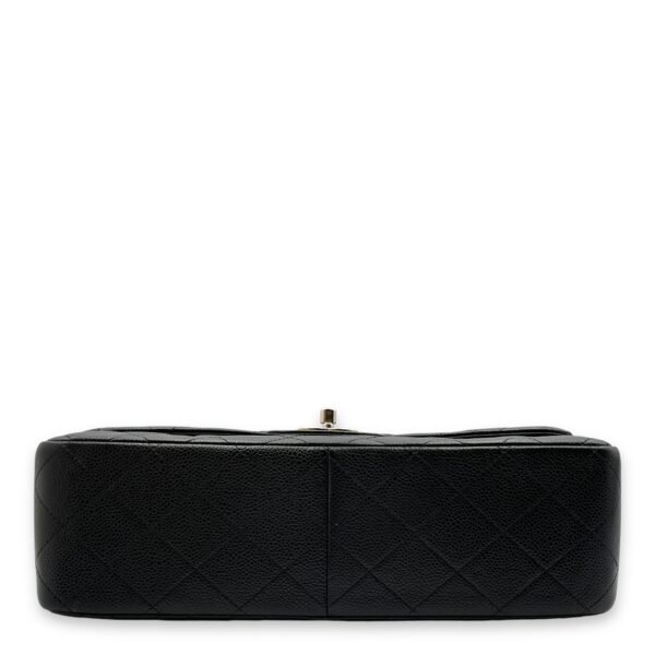 Classic Double Flap Jumbo Black Shoulder Bag in Caviar Leather, Palladium hardware - Image 5