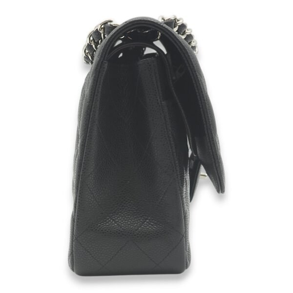 Classic Double Flap Jumbo Black Shoulder Bag in Caviar Leather, Palladium hardware - Image 10