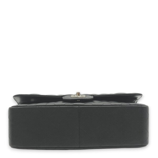 Classic Double Flap Jumbo Black Shoulder Bag in Caviar Leather, Palladium hardware - Image 11