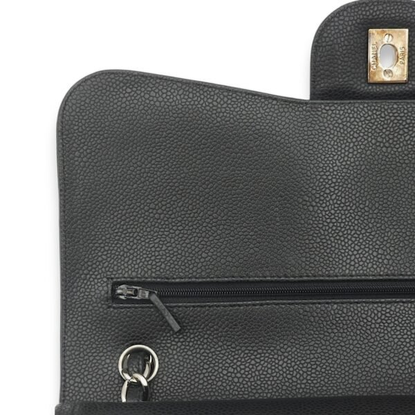 Classic Double Flap Jumbo Black Shoulder Bag in Caviar Leather, Palladium hardware - Image 15