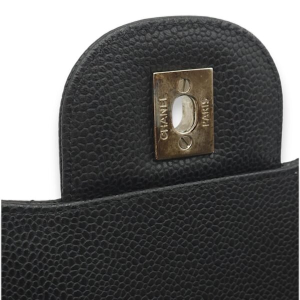 Classic Double Flap Jumbo Black Shoulder Bag in Caviar Leather, Palladium hardware - Image 2