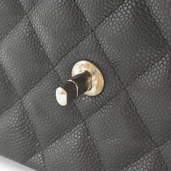Classic Double Flap Jumbo Black Shoulder Bag in Caviar Leather, Palladium hardware - Image 3