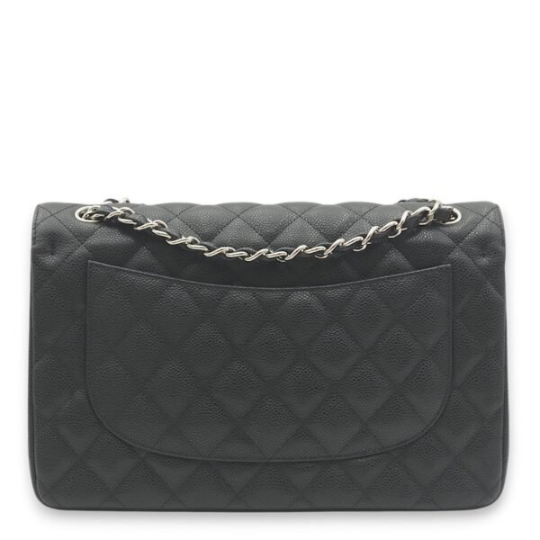 Classic Double Flap Jumbo Black Shoulder Bag in Caviar Leather, Palladium hardware - Image 8