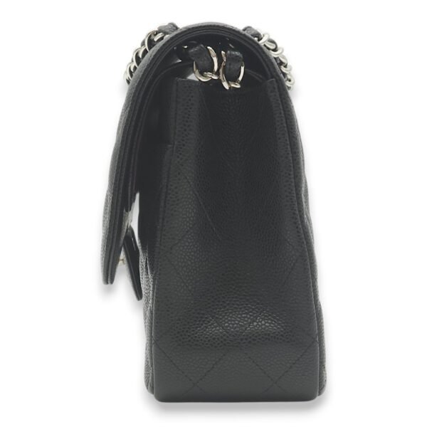 Classic Double Flap Jumbo Black Shoulder Bag in Caviar Leather, Palladium hardware - Image 9