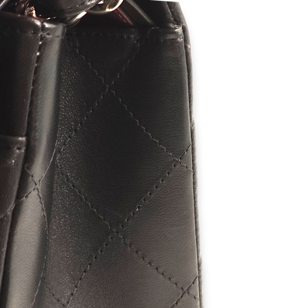 Classic Double Flap Jumbo Black Shoulder Bag in Lambskin, Palladium hardware - Image 2