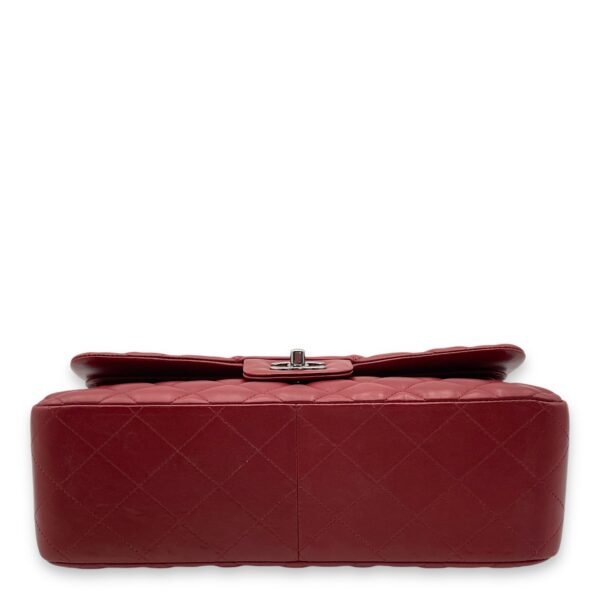 Classic Double Flap Jumbo Red Shoulder Bag in Lambskin, Palladium hardware - Image 5