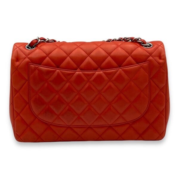 Classic Double Flap Jumbo Red Shoulder Bag in Lambskin, Silver hardware - Image 2
