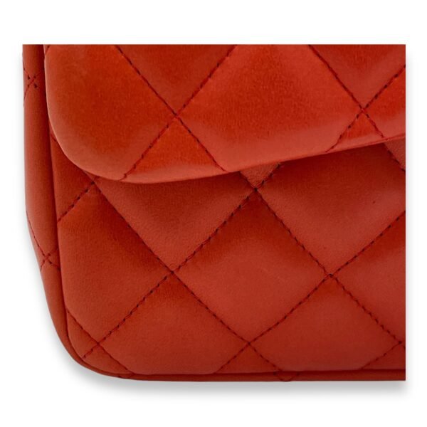 Classic Double Flap Jumbo Red Shoulder Bag in Lambskin, Silver hardware - Image 8