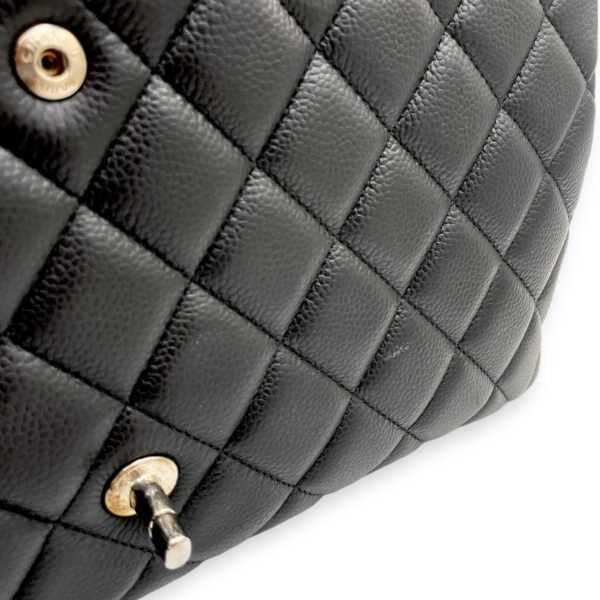 Classic Double Flap Maxi Black Shoulder Bag in Caviar Leather, Silver hardware - Image 10