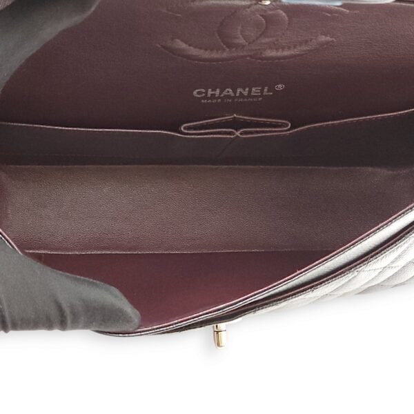 Classic Double Flap Medium Black Shoulder Bag in Caviar Leather, Silver hardware - Image 9