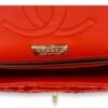 Classic Double Flap Medium Red Shoulder Bag in Python Leather, Gold hardware - Image 10