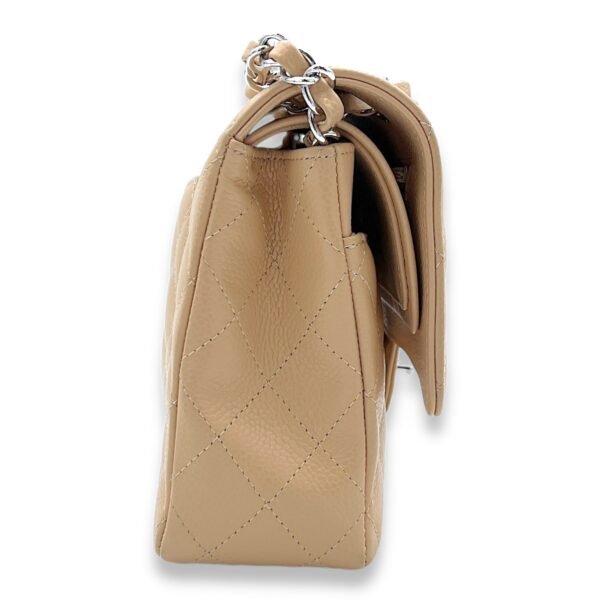 Classic Double Flap Medium Shoulder bag in Caviar Leather, Silver Hardware - Image 4