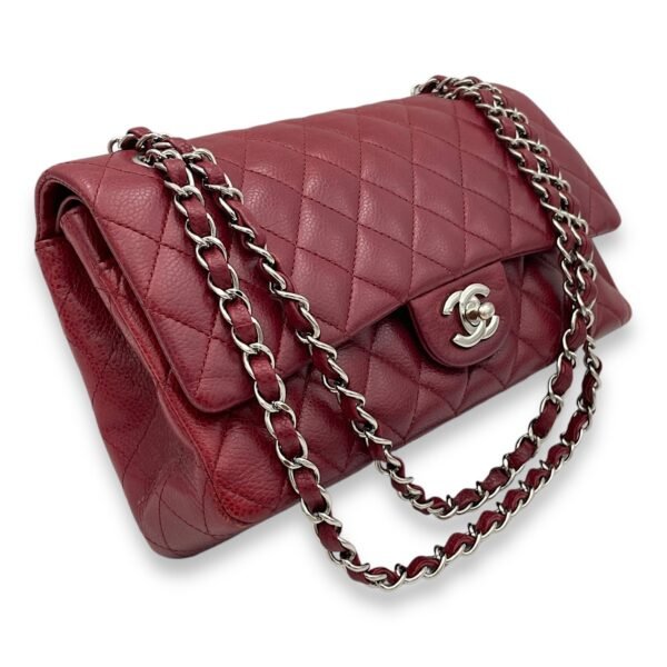 Classic Double Flap Medium Shoulder bag in Caviar leather, Silver Hardware - Image 3