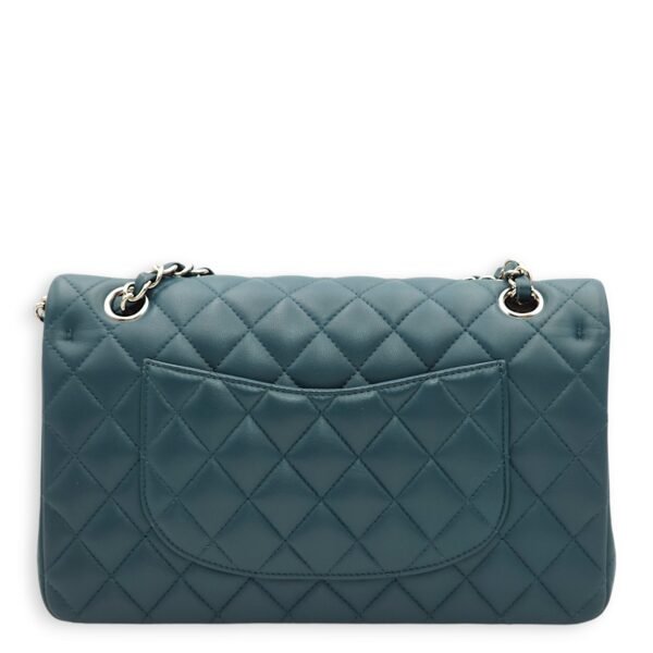 Classic Double Flap Medium Teal Shoulder Bag in Lambskin, Palladium hardware - Image 2