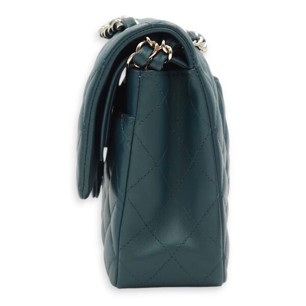 Classic Double Flap Medium Teal Shoulder Bag in Lambskin, Palladium hardware - Image 3