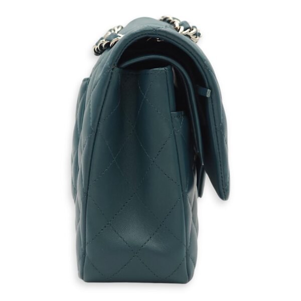 Classic Double Flap Medium Teal Shoulder Bag in Lambskin, Palladium hardware - Image 4