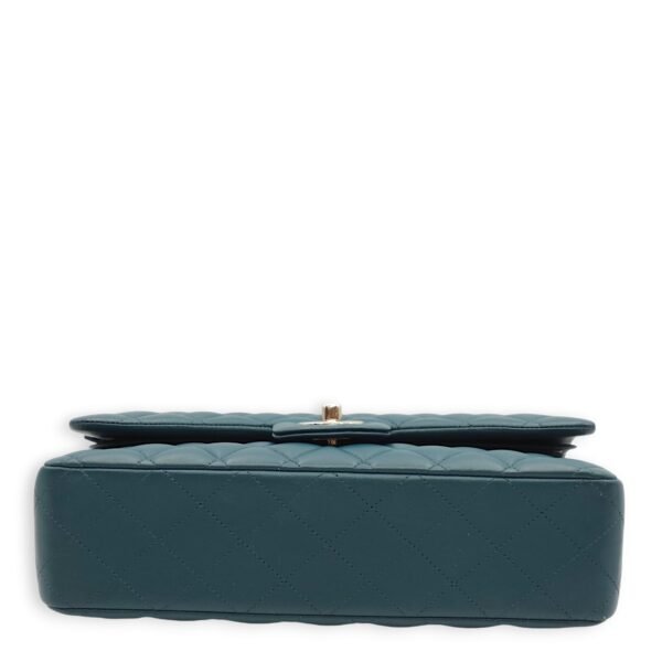Classic Double Flap Medium Teal Shoulder Bag in Lambskin, Palladium hardware - Image 5