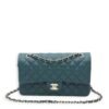 Classic Double Flap Medium Teal Shoulder Bag in Lambskin, Palladium hardware - Image 7