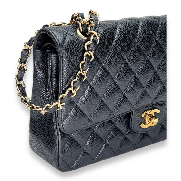 Classic Double Flap Mediun Shoulder bag in Caviar leather, Gold Hardware - Image 6