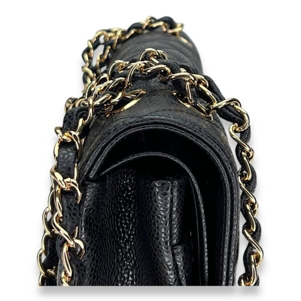 Classic Double Flap Mediun Shoulder bag in Caviar leather, Gold Hardware - Image 8